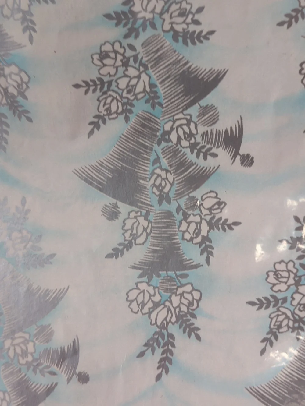 Vintage Wedding Gift Wrap Wrapping Paper In Blues Silvers Whites - Picture 7 of 11